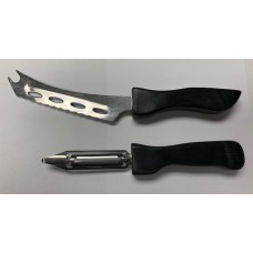 Chesse cutting Knife and Peeler Pair - Charcoal